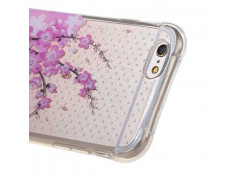 Coque souple transparente PINK FLOWER pour iPhone 6 et iPhone 6S