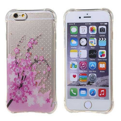 Coque souple transparente PINK FLOWER pour iPhone 6 et iPhone 6S