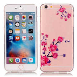 Coque souple transparente FLOWERS pour iPhone 6 et iPhone 6S