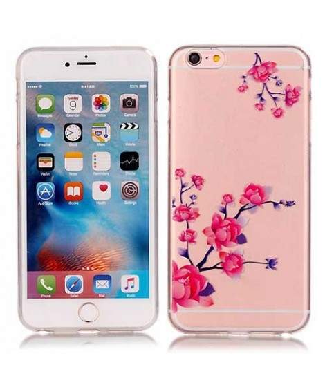 Coque souple transparente FLOWERS pour iPhone 6 et iPhone 6S