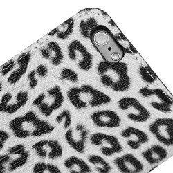 Etui cuir portefeuille LEOPARD pour iPhone 7