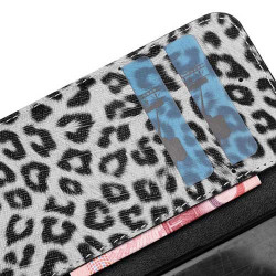 Etui cuir portefeuille LEOPARD pour iPhone 7