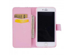 Etui cuir portefeuille PAPILLONS pour iPhone 7