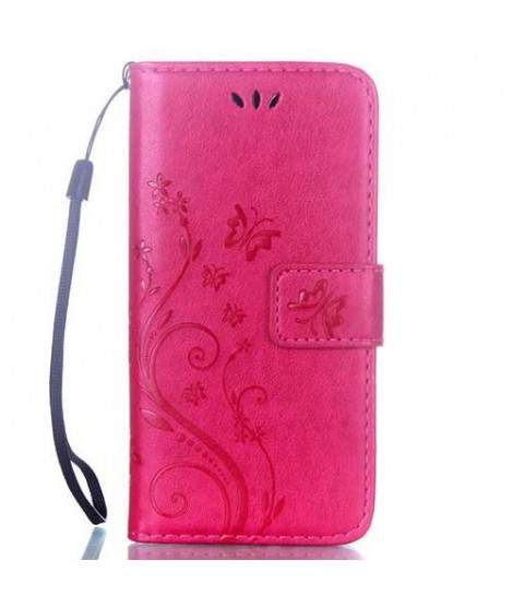 Etui cuir portefeuille FASHION ROSE pour iPhone 7