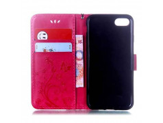 Etui cuir portefeuille FASHION ROSE pour iPhone 7