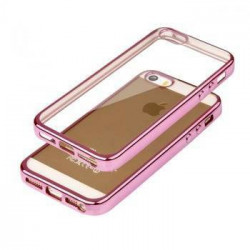 Coque CRYSTAL DELUXE ROSE souple pour iPhone 5 et 5S