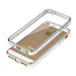 Coque CRYSTAL DELUXE ARGENT souple pour iPhone 5 et 5S