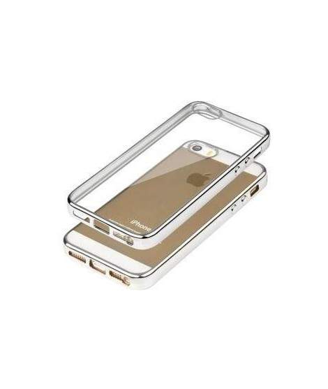 Coque CRYSTAL DELUXE ARGENT souple pour iPhone 5 et 5S