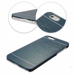 coque bleu foncé en aluminium brossé pour iphone 6 et 6S