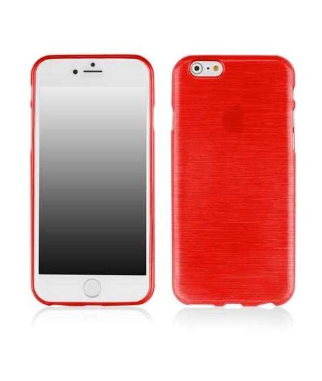 Coque silicone EFFET METAL rouge pour iPhone 6 et 6S