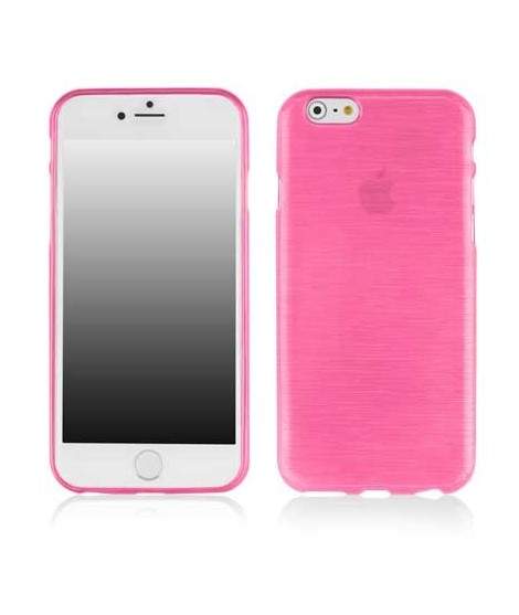 Coque silicone EFFET METAL rose pour iPhone 6 et 6S