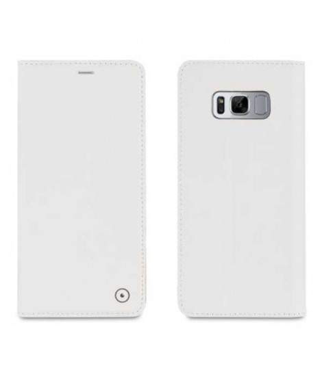 Etui Galaxy S8 book type blanc en cuir