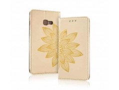 Etui cuir FLOWER DESIGN OR Samsung Galaxy S8