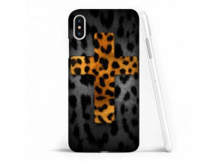 Coque souple CROIX LEOPARD en gel iPhone X