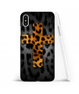 Coque souple CROIX LEOPARD en gel iPhone X