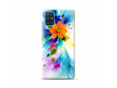 Coque Souple FLEURS BLEUES en gel SAMSUNG GALAXY A51