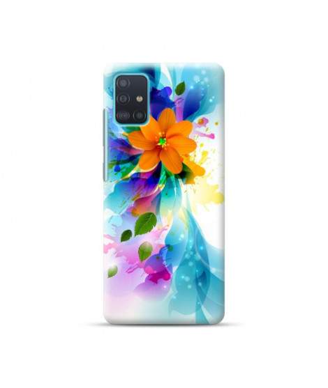 Coque Souple FLEURS BLEUES en gel SAMSUNG GALAXY A51