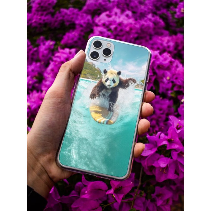 Coque Panda surf en gel pour iPhone 15 Pro max