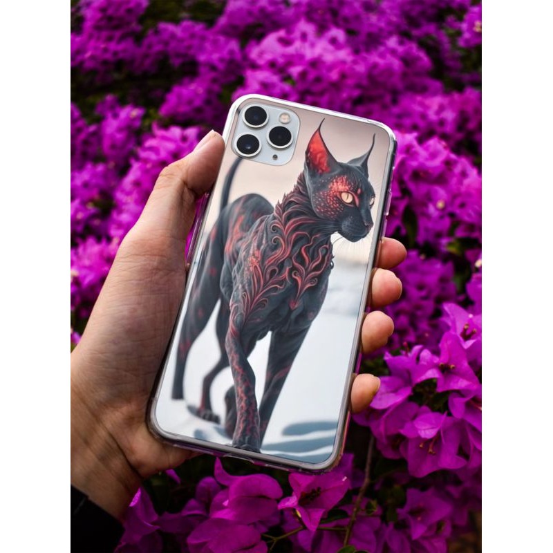 Coque Lynx tribal en gel pour iPhone 15 Pro