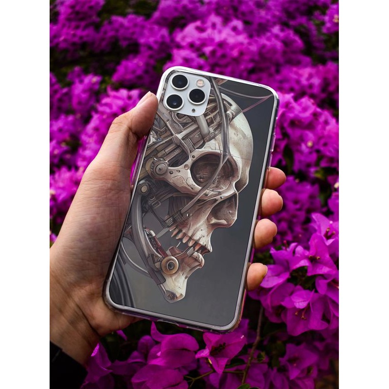 Coque Metal skull en gel pour iPhone 15 Pro