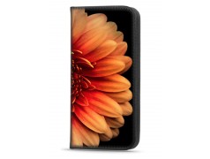 Etui portefeuille fleur orange pour iPhone 15 pro