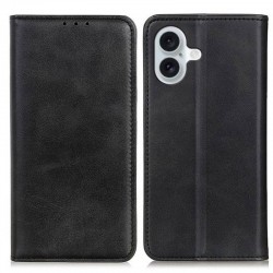 Etui portefeuille noir pour iPhone 16 Plus