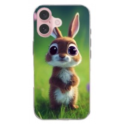 Coque souple lapin en gel pour iPhone 16