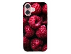 Coque souple Framboises en gel pour iPhone 16