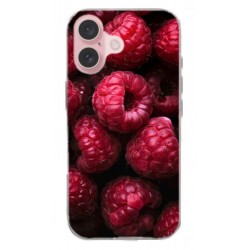 Coque souple Framboises en gel pour iPhone 16