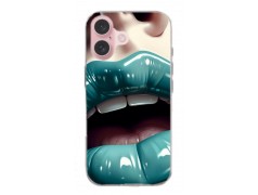 Coque souple Lips en gel pour iPhone 16+