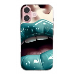 Coque souple Lips en gel pour iPhone 16+