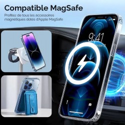 Coque transparente compatible Magsafe pour iPhone 16