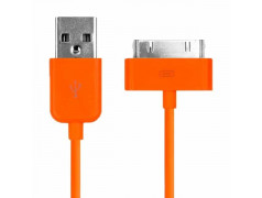 Câble USB orange pour Iphone, Ipad et Ipod .